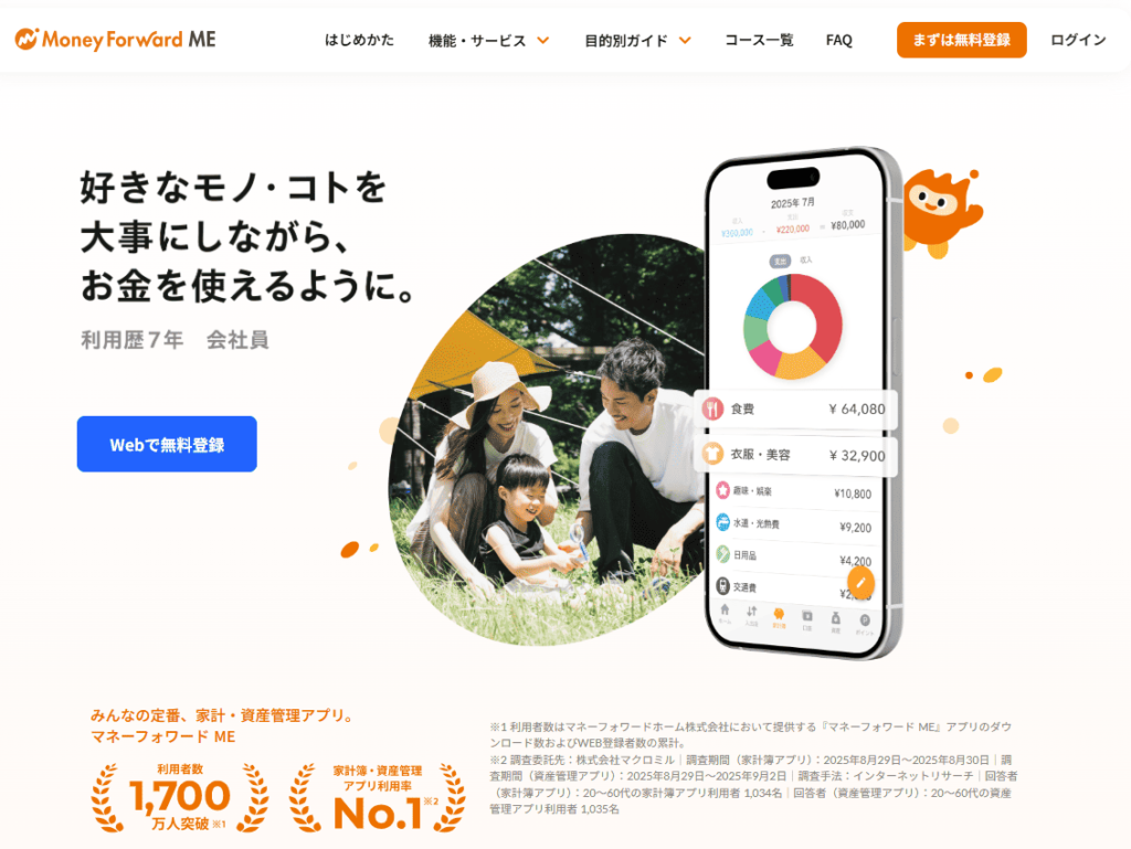 マネーフォワードMEトップ画像